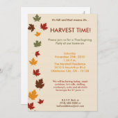 5 x 7 Fall Leaves Harvest Thanksgiving Invitation Kaart (Voorkant / Achterkant)