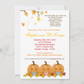 5 x 7 Fall Leaves TRIPLETS Baby shower Invitation Kaart (Voorkant)
