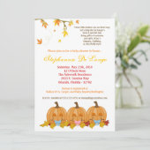 5 x 7 Fall Leaves TRIPLETS Baby shower Invitation Kaart (Staand voorkant)