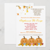5 x 7 Fall Leaves TRIPLETS Baby shower Invitation Kaart (Voorkant / Achterkant)