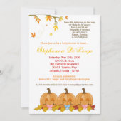 5 x 7 Fall Leaves TRIPLETS Baby shower Invitation Kaart (Voorkant)