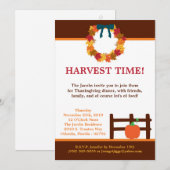 5 x 7 Fall Leaves Wreatpum Thanksgiving Invitation Kaart (Voorkant / Achterkant)