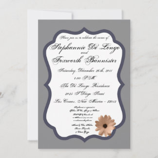 5 x 7 Floral Flower Fancy Elegant Wedding Invitati Kaart
