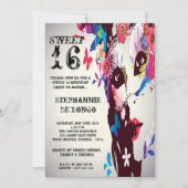 5 x 7 Floral Masquerade Sweet 16 Birthday Uitnodig Kaart (Voorkant)