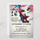 5 x 7 Floral Masquerade Sweet 16 Birthday Uitnodig Kaart (Voorkant)