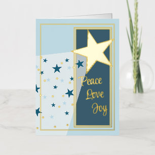 5 x 7 Folie gevouwen Wenskaart, kleur: goud, gemed Wenskaart