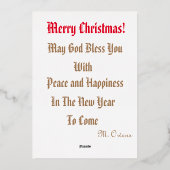 5" x 7" Folie Kerstkaart Feestdagenkaart (Achterkant)