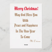 5" x 7" Folie Kerstkaart Folie Feestdagenkaart (Achterkant)