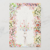 5 x 7 Frans kasteel bloemrijke zomer bruiloft Menu (Achterkant)