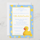 5 x 7 gele blu Rubber Ducky Birthday Uitnodiging (Voorkant)