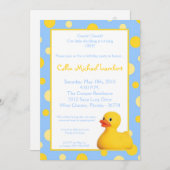 5 x 7 gele blu Rubber Ducky Birthday Uitnodiging (Voorkant / Achterkant)