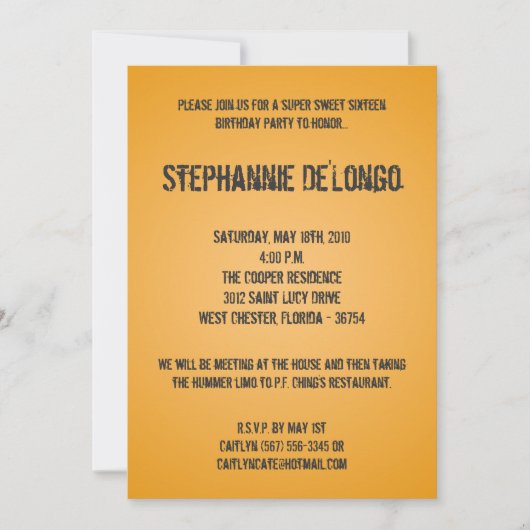 5 x 7 Gele DJ Platenspeler 16 Aannodiging op zonda Kaart (Voorkant)