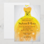 5 x 7 Gele Dress Sweet 16 Birthday Uitnodiging (Voorkant / Achterkant)