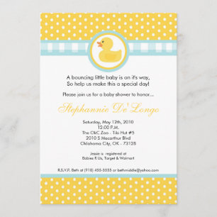 5 x 7 Gele Rubber Ducky Baby shower Uitnodiging