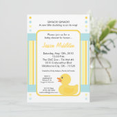 5 x 7 Gele Rubber Ducky Baby shower Uitnodiging (Staand voorkant)