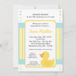 5 x 7 Gele Rubber Ducky Baby shower Uitnodiging