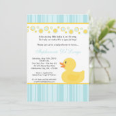5 x 7 Gele Rubber Ducky Baby shower Uitnodiging (Staand voorkant)