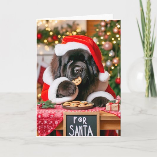 5 "x 7" Gevouwen Vakantie Kaart Santa's Cookies (Voorkant)