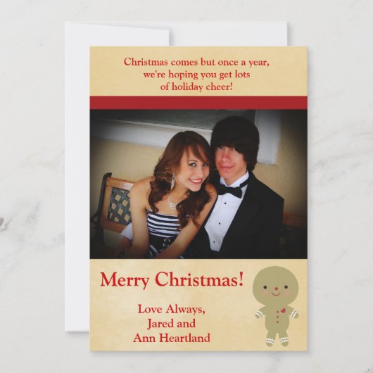 5 x 7 Ginger Bread Man Invitation Kaart (Voorkant)
