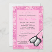 5 x 7 Girl ARMY Camo ACU Prin Birthday Invitation Kaart (Voorkant)