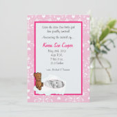 5 x 7 Girl Circle PHOTO over 'Cloud Birth'-aankond Kaart (Staand voorkant)