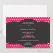 5 x 7 Girl Pink Polkadot Poke Birthday Uitnodiging (Voorkant / Achterkant)