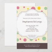 5 x 7 Girl Pink Polkadot Poke Birthday Uitnodiging (Voorkant / Achterkant)