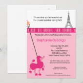 5 x 7 Girl Pink Poodle Paris Birthday Par Uitnodig Kaart (Voorkant / Achterkant)