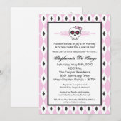 5 x 7 Girl Punk Skull EMO Baby shower Invitation Kaart (Voorkant / Achterkant)