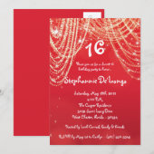 5 x 7 Glitz Glimmer Sweet 16 Birthday Invitation Kaart (Voorkant / Achterkant)