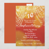 5 x 7 Glitz Glimmer Sweet 16 Birthday Invitation Kaart (Voorkant / Achterkant)