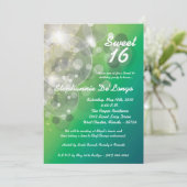 5 x 7 Glitz Glimmer Sweet 16 Birthday Invitation Kaart (Staand voorkant)