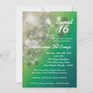 5 x 7 Glitz Glimmer Sweet 16 Birthday Invitation Kaart
