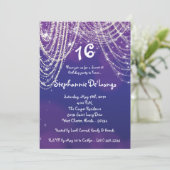 5 x 7 Glitz Glimmer Sweet 16 Birthday Invitation Kaart (Staand voorkant)