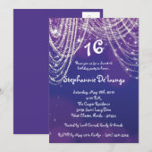 5 x 7 Glitz Glimmer Sweet 16 Birthday Invitation Kaart (Voorkant / Achterkant)