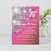 5 x 7 Glitz Glimmer Sweet 16 Birthday Invitation Kaart (Staand voorkant)