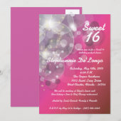 5 x 7 Glitz Glimmer Sweet 16 Birthday Invitation Kaart (Voorkant / Achterkant)