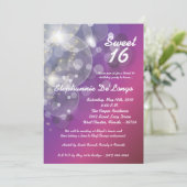 5 x 7 Glitz Glimmer Sweet 16 Birthday Invitation Kaart (Staand voorkant)