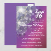 5 x 7 Glitz Glimmer Sweet 16 Birthday Invitation Kaart (Voorkant / Achterkant)