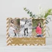 5 x 7 Gold Glitter Chevron Strip Hogere Aankondigi Aankondiging (Staand voorkant)