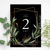 5 x 7 Gouden Eucalyptus Zwart Premium tafelnummer