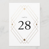 5 x 7 gouden witte klassieke bruiloft tafel nummer (Voorkant)