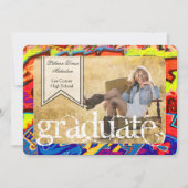 5 x 7 Graffiti Paint Air Brush Senior Aankondiging (Voorkant)