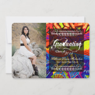 5 x 7 Graffiti Paint Air Brush Senior Aankondiging