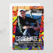 5 x 7 Graffiti Paint Air Brush Senior Aankondiging (Voorkant / Achterkant)