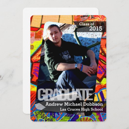 5 x 7 Graffiti Paint Air Brush Senior Aankondiging (Voorkant / Achterkant)