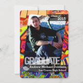 5 x 7 Graffiti Paint Air Brush Senior Aankondiging (Voorkant)