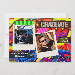 5 x 7 Graffiti Paint Air Brush Senior Aankondiging