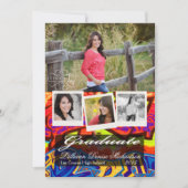 5 x 7 Graffiti Paint Air Brush Senior Aankondiging (Voorkant)