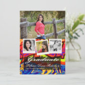 5 x 7 Graffiti Paint Air Brush Senior Aankondiging (Staand voorkant)